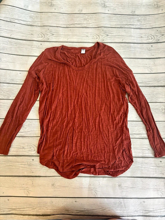Old Navy Tops - Old Navy Luxe Long-Sleeve Scoop-Neck Tee Red Medium